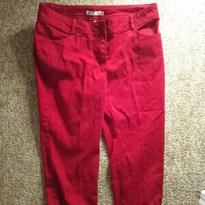 Cherry Red Mid Calf Capri